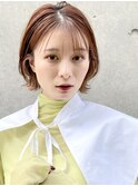 くびれレイヤーエモージュ前髪ミディアムボブ小顔カット