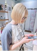 ハイトーン 抜きっぱなし ミルクティー シルキーベージュ ボブ