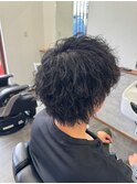 マッシュパーマ/ウルフ/アッシュブラック/カルマパーマ/川口21