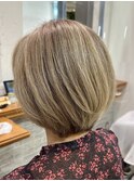 大人ボブ 育てる白髪ぼかし