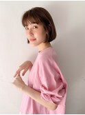 ナチュラルな丸みボブ×ミルクチョコレート/アースカラー