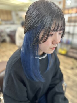 ラウラアンドロー(LAURA&RO) インナーカラーブルー/グレージュカラー/ケアブリーチ/尼崎/塚口