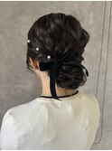 ふわふわシニヨンアレンジ