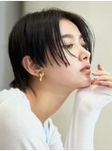 ハンサムショート イメチェン 長め前髪 大人ショート モード