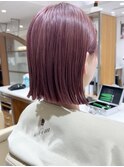 切りっぱなしボブベリーラテカラー