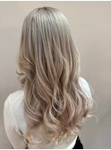 艶髪ウェーブ/髪質改善/透明感カラー/ホワイトグレージュ