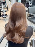 ココアベージュ小顔レイヤーカットクラゲヘアー八王子