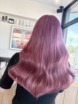 ウィリーベル 沖縄(WILLIE BELLE) ピンクラベンダー/艶髪ロング/髪質改善カラー/韓国巻き