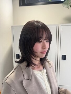エイチ(H) レイヤーボブヘアカラーバレイヤージュ50代くるみちゃんヘア