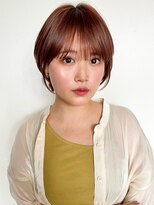 ビーチ(BEACH) イメチェン ピンクベージュ 前髪 大人ショート 似合わせカット