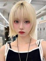 アッシュ 洋光台店(Ash)&nbsp;洋光台インナーカラーショートボブ白髪ぼかしハイライト顔周り