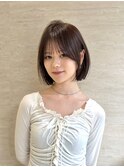 横浜丸顔面長タッセルボブレイヤーボブ切りっぱなし くびれボブ