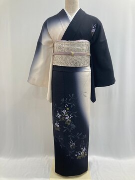 セットサロン フルール(Fleur) 正絹訪問着No.24/【白黒】