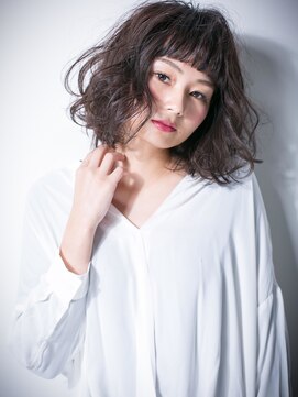 モッズヘア 越谷(mod's hair) 大人かっこいい黒髪小顔くせ毛風ふわふわボブv越谷20代30代40代