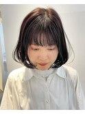 ワンカールボブ　黒髪ボブ　パーマボブ