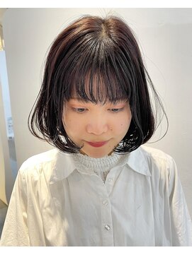 ナダ プライベートヘアサロン(NADA private hair salon) ワンカールボブ　黒髪ボブ　パーマボブ