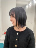 前下がりボブ×シースルーバング 