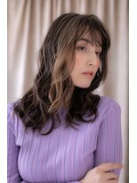 カバーヘア ブリス 大宮西口(COVER HAIR bliss) グレージュカラー波巻きカールレイヤーロングY大宮10代20代30代