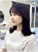 マチルダボブ×ピンクベージュ×丸型×逆三角形 大阪 梅田