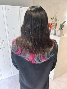 ファイブバイジエクト 堀江(FIVE by The Ect) 裾カラー　レインボーカラー