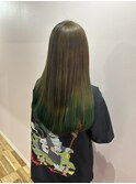 エンドカラーグリーン10代20代オリーブカラーケアブリーチ
