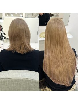 ハイエクステンション 京都駅前店(Hi-Extension) くすみベージュ×ピンクインナー ★ mao_174