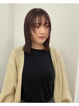 エンドリンク(endlink) 顔周り レイヤーオリーブグレージュハンサムボブ 前髪あり