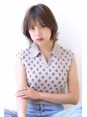 スタイリングで簡単イメチェン外はねくびれ大人ボブ