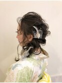 【W-ワット-新宿店 】＊成人式★サイド巻き下ろしスタイル＊