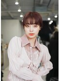 ピンクブラウン　ショート　ボブ
