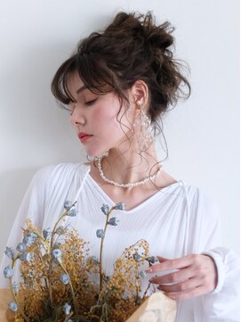 アルバム 銀座(ALBUM GINZA) ふわふわおだんご_チェリーブラウンフェミニンロング_68631