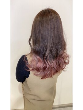 ファムバイアヴァンス(Femme by AVANCE.) グラデーションカラー×裾カラー×淡めピンク