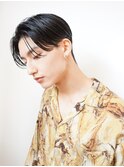 ツーブロックメンズワンカールパーマ韓国センターパート