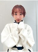ハイトーンショート/ピンクショート/前髪パーマ