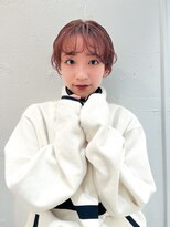 ハイトーンショート/ピンクショート/前髪パーマ