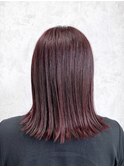 レッドブラウン×ナチュラル外ハネ