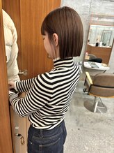 ■深めピンクな色合いのコンパクトミニボブスタイル/栄/伏見/名古屋