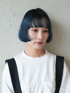テン 栄店(tenn) ミニボブとネイビーブルー【kuroda】