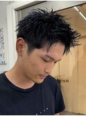 横浜西口スパイキーショートツーブロック刈り上げフェード30代