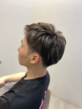 レシェル 松阪(RECIEL) ハイライトカラーの2ブロックメンズショート