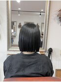 切りっぱなし黒髪ボブ..~*＊.