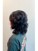 脱縮毛矯正くせ毛を活かすミディアム×NYドライカット