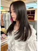 前髪なし ロングレイヤー 顔周りレイヤー