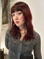 ヴヴ(Bub) ワインレッド レイヤー 前髪カット ブリーチなしダブルカラー