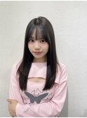 巻ける縮毛矯正【小顔薄めバンググレージュレイヤーロング前髪】