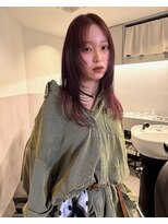 ニコフクオカヘアーメイク(NIKO Fukuoka Hair Make)&nbsp;レイヤーカット/ハッシュカット/ワインレッド