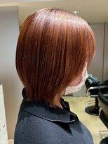 ナチュラル ヘアーデザイニング(Natural hair designing)&nbsp;コンパクトボブ/オレンジブラウン/ショートボブ/暖色系カラー