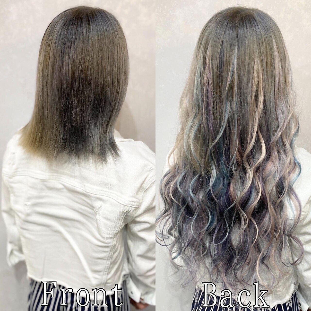 レターパックプラスダークアッシュ120枚当日発送　シールエクステ　大人気カラー アッシュ×オーロラ#シールエクステ#大人ダークカラー#札幌：L082004531