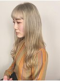 ホワイトブロンドベージュロングスタイル【林京平】