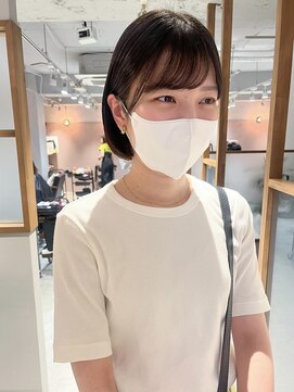 ラミエ バイ メルト 吉祥寺(lamie by melt) "久保田"まとまるぷつっとミニボブ前髪パーマ顔まわりカット